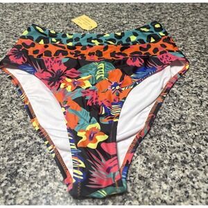 Hilinker‎ Swim Bottoms Sz Small Leopard Print Band